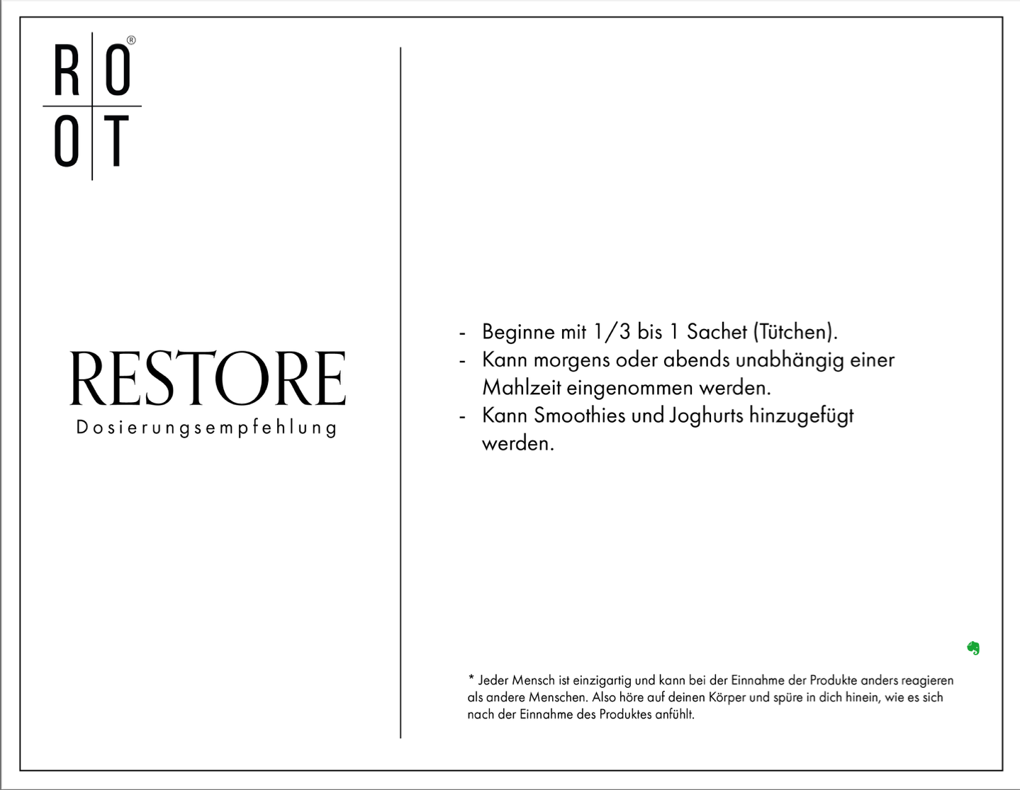 ROOT - RESTORE